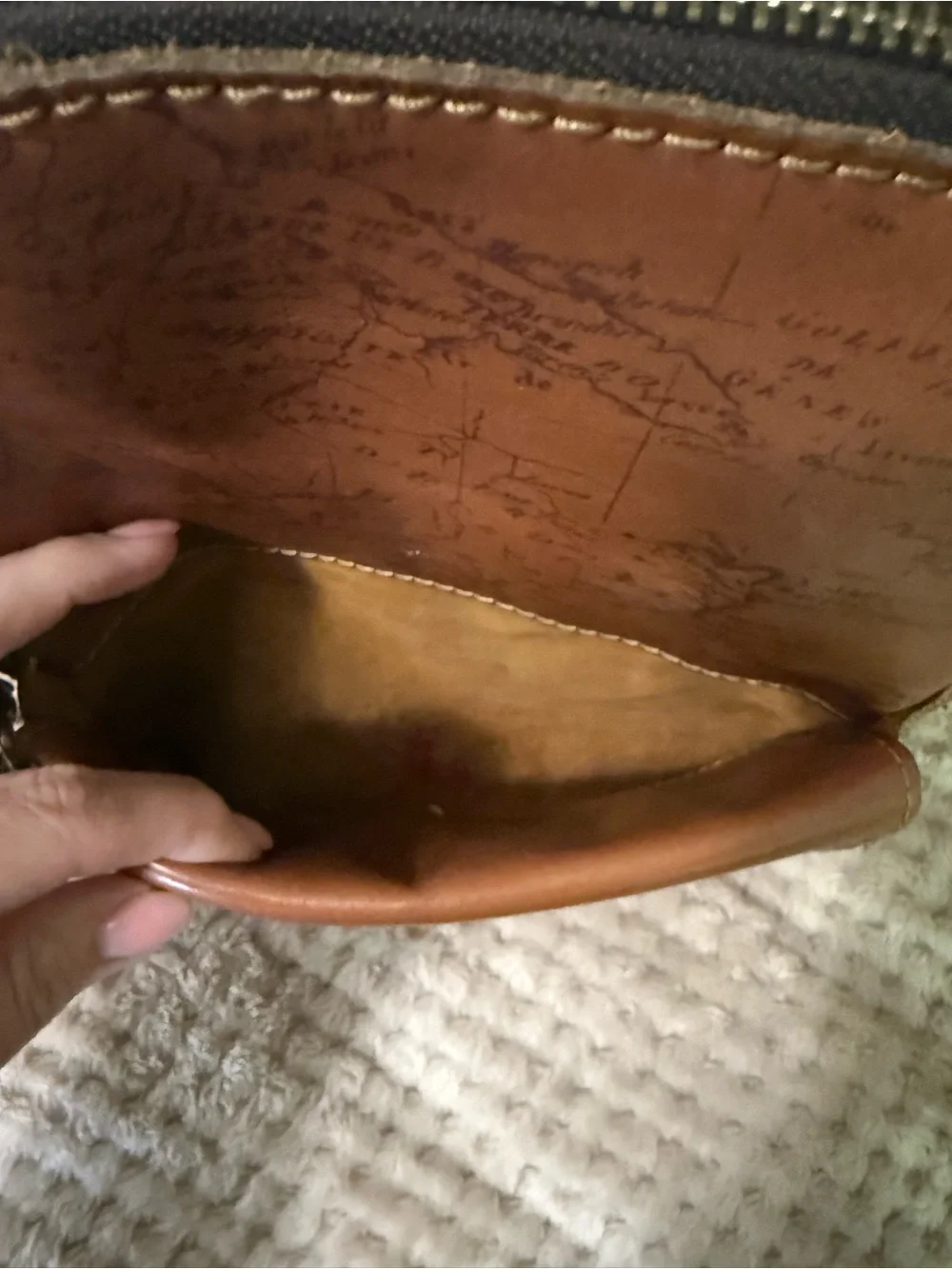 Patricia Nash European Map Leather Mini Backpack Crossbody